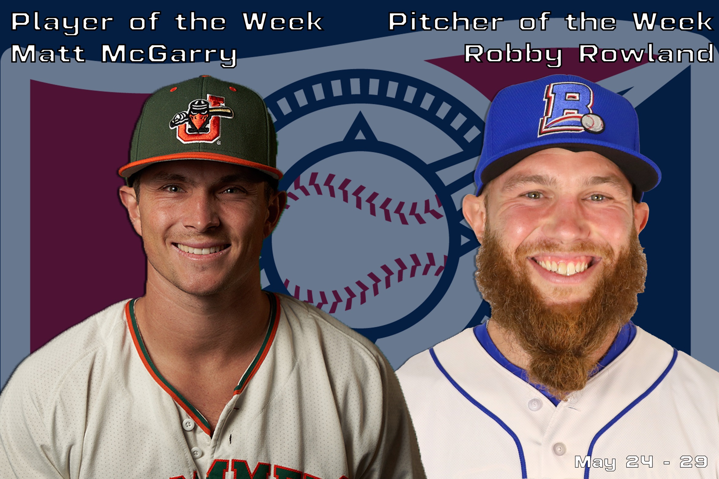 Joliet Slammers Matt McGarry and New York Boulders Robby Rowland take Player and Pitcher of the Week Awards