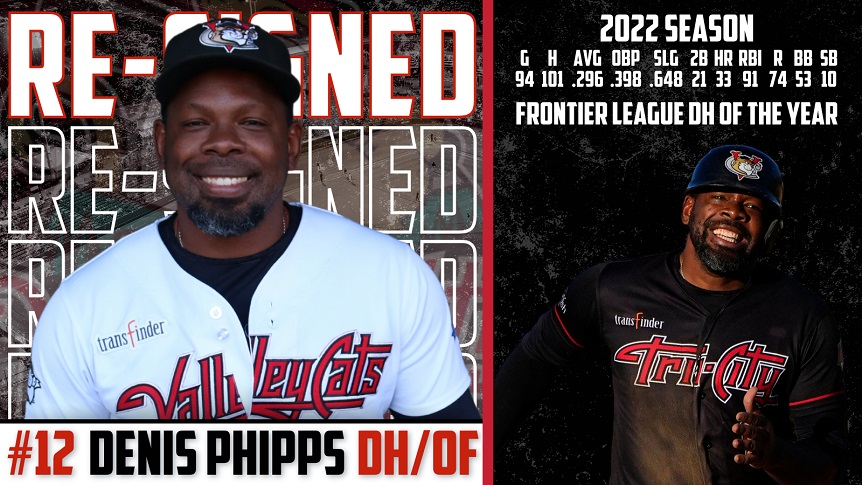 VALLEYCATS HR KING PHIPPS RETURNING FOR 2023