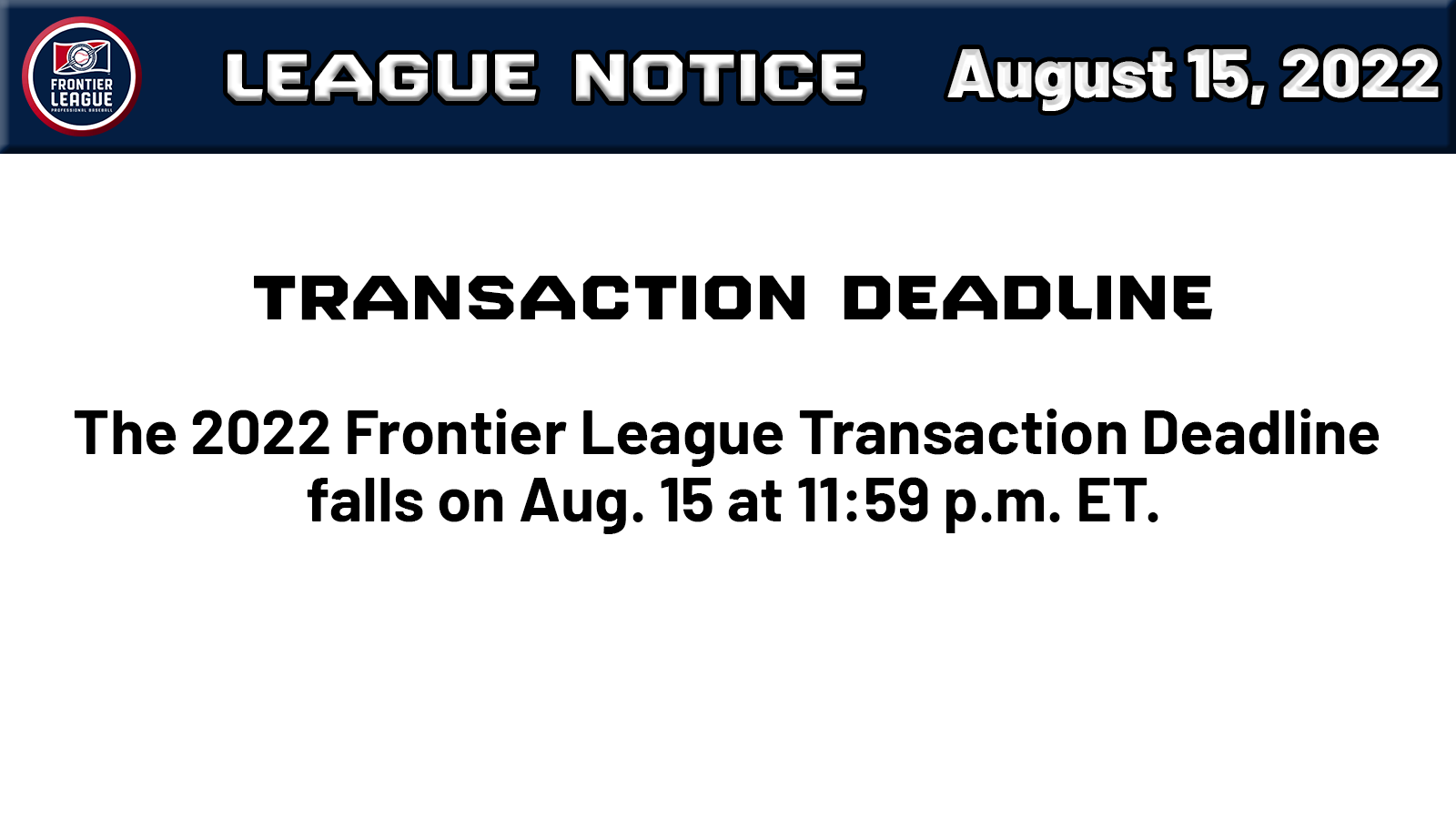 TRANSACTION DEADLINE CLOSES AS PLAYOFF RACES ARE APPROACHING