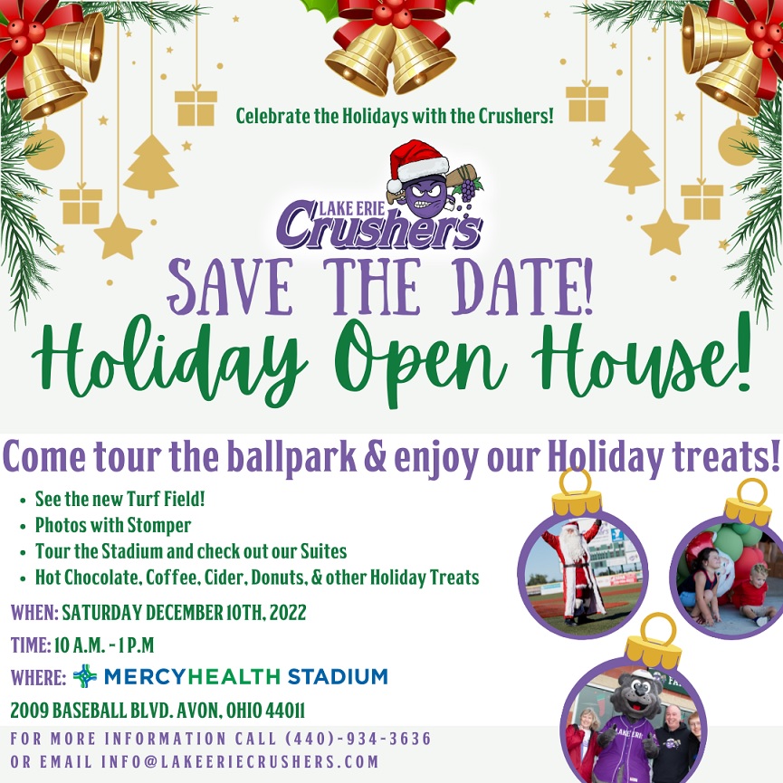 LAKE ERIE'S HOLIDAY OPEN HOUSE SATURDAY, DECEMBER 10